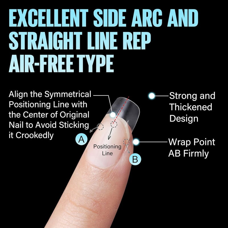 TOMICCA Short Squoval Nail Tips, 510Pcs Acrylic Nails Tips Full Matte, 12 Sizes No C Curve Fake Half Cover Nail Tips for Nail Extension Salon Home DIY - Image 3